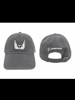 Boeing Gray Embroidered Wing Logo Baseball Cap